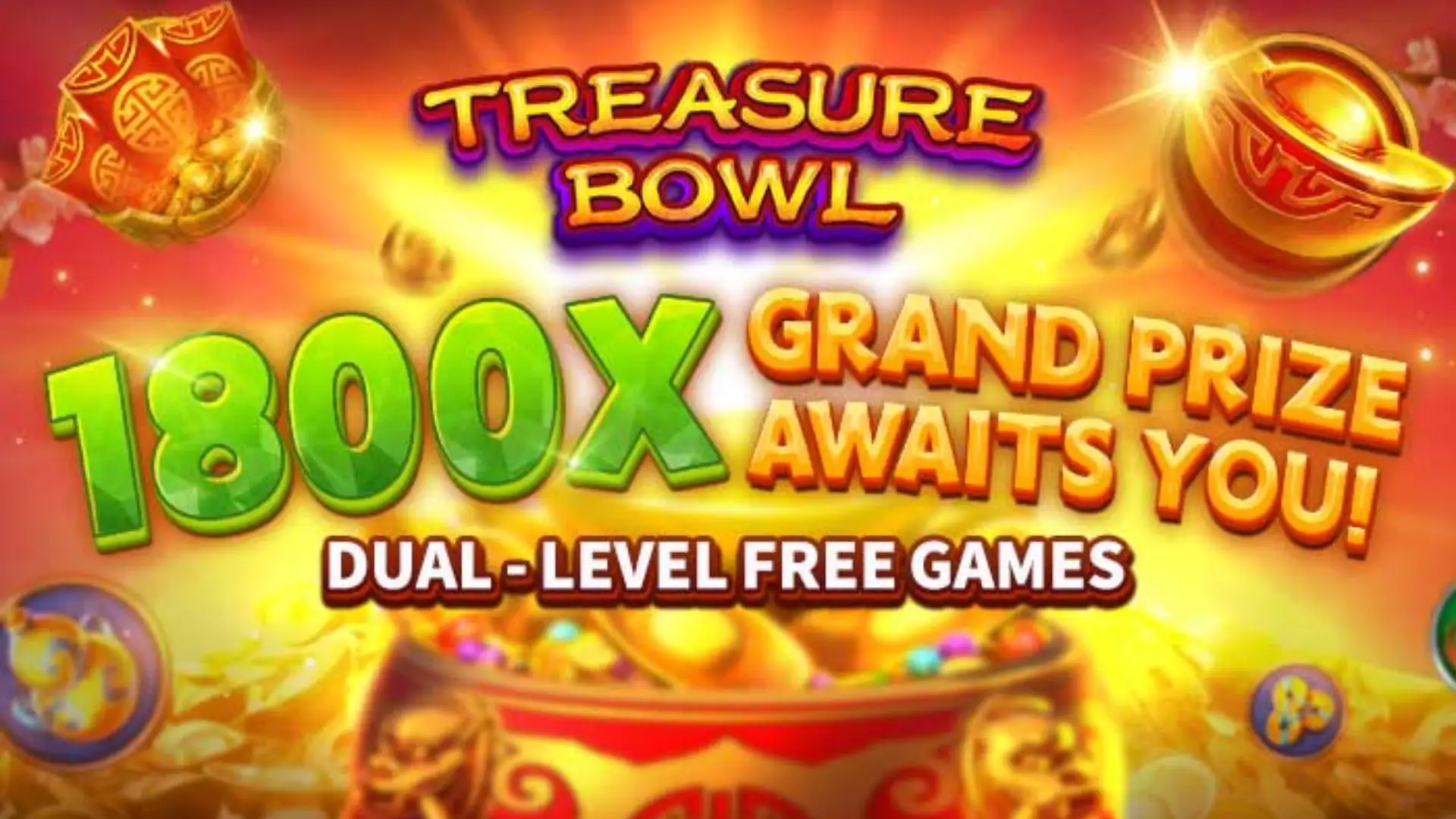 Multiplicadores Treasure Bowl eeegame - 7777x Máximo com Tigela Dourada